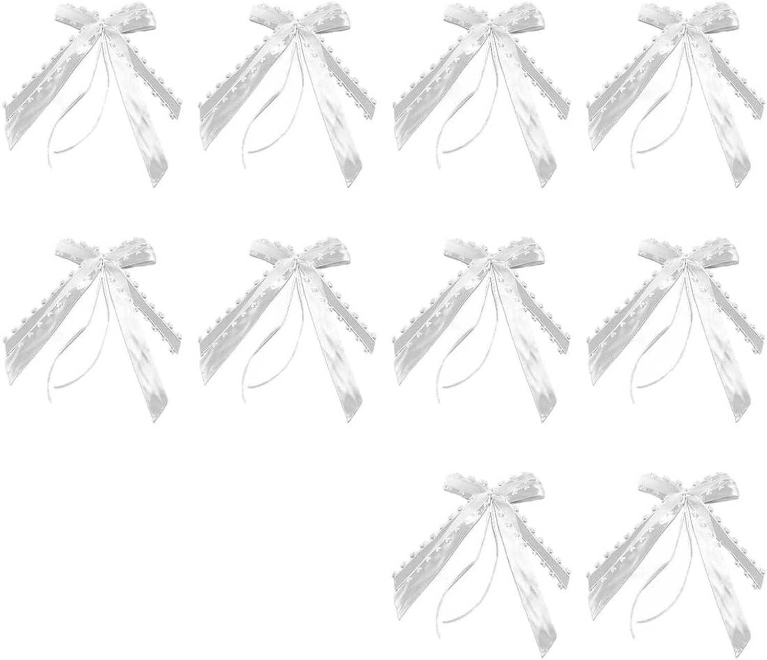 10 stuks strikken voor auto, bruiloft, autodecoratie, decoratieve banden met harten en kant, strikken voor bruidsauto - ShopVlot