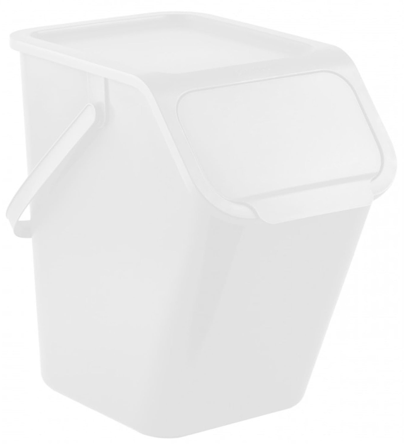 Recyclingcontainer 25 liter - wit - trendy design - geurvrije afvalverwijdering - Vemera
