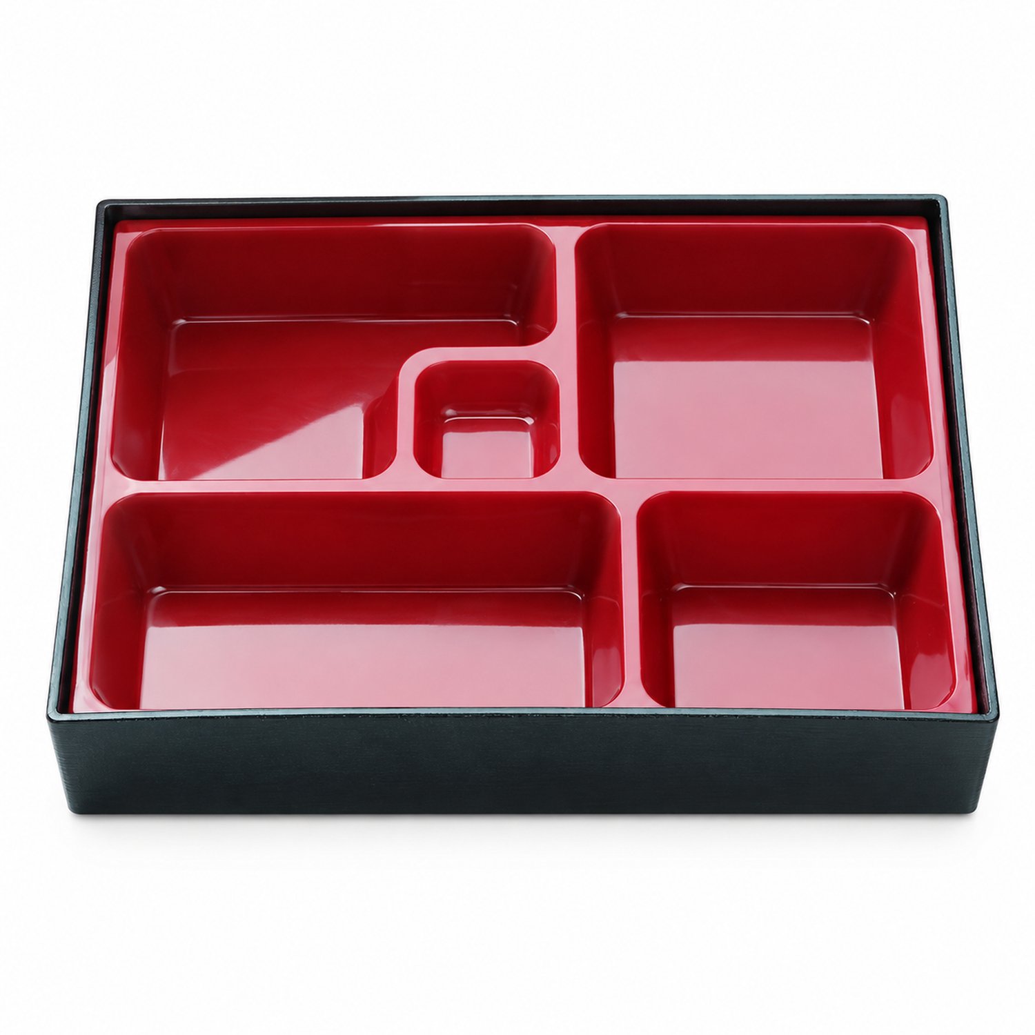 Broodtrommel met deksel en vijf vakken 31 x 25 x 6 cm