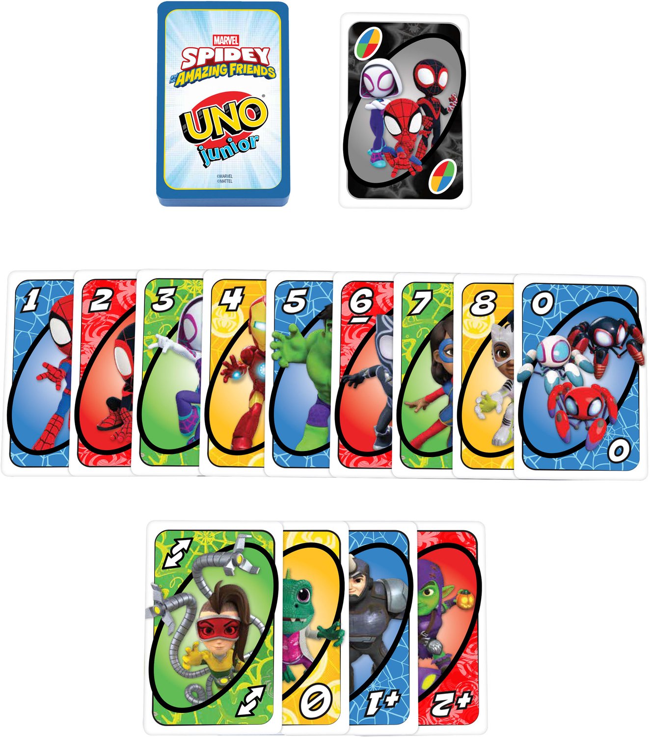 Mattel UNO Junior kaartspel Spidey & Friends voor kinderen. — afbeelding 5