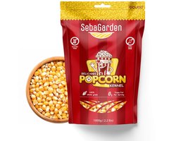 Seba Garden Popping Corn Granen GMO-vrije Ziplock Zakken Sterke Hersluitbare Popcorn (1kg)