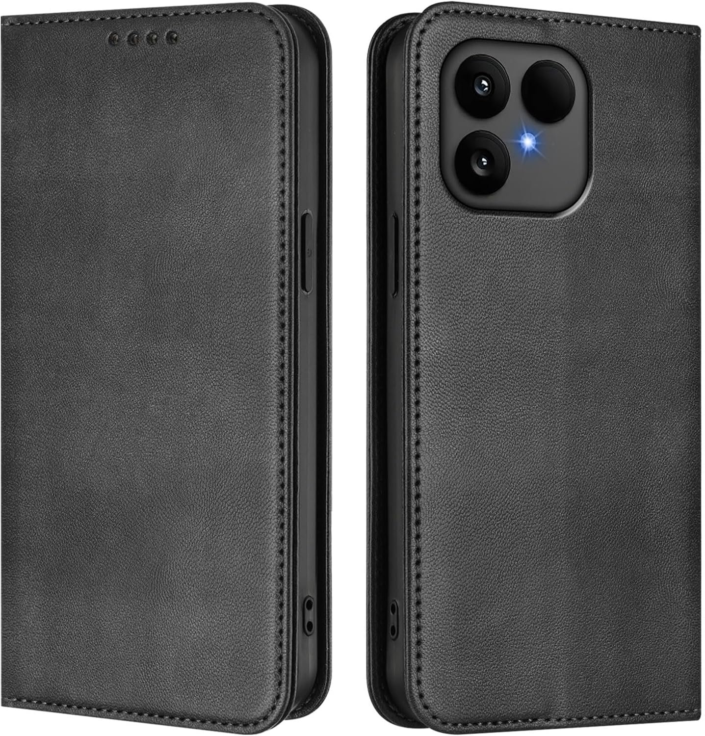 Zandarix Hoesje Geschikt voor Fairphone Gen 6 / Gen 6+ - Book Case Hoesje - Schokbestendig - Vintage - Kaarthouder - Kickstand - Met Screenprotector - Zwart