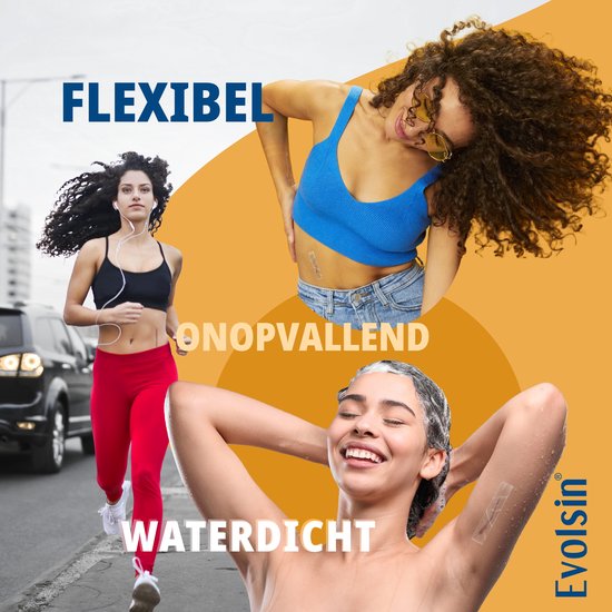 Vrouwen tonen de flexibele, onopvallende en waterdichte siliconen pleister.