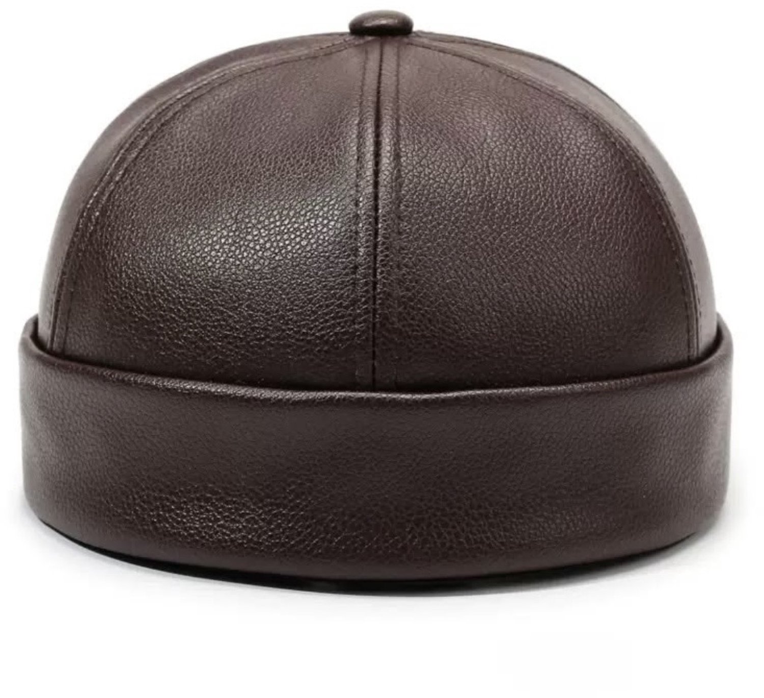 PU-leren Fisherman beanie - Dockermuts - Docker cap - fisherman beanie - randloze pet - pet zonder klep - vissermuts - fakeLeren pet - pet - kunstleer baret - flatcap - hoed - baretten -vintage pet - baseball cap - flatcap
