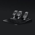 Zwarte Logitech G racestuurpedalen met drie metalen pedalen met geperforeerd patroon.