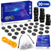 Flero Magneetspel, Magnetisch Schaakspel, Tafel Magneetspel - Magneetstenen Bordspel 30 Stuks met Touw en Opbergzakje - Strategiespel voor 1 tot 4 Spelers - Campingspel, Feestspel, Familiebijeenkomsten, Reisspel (Blauw)