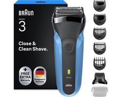 Braun Series 3 Elektrisch Scheerapparaat - Nat & Droog Gebruik - 310BT - Blauw