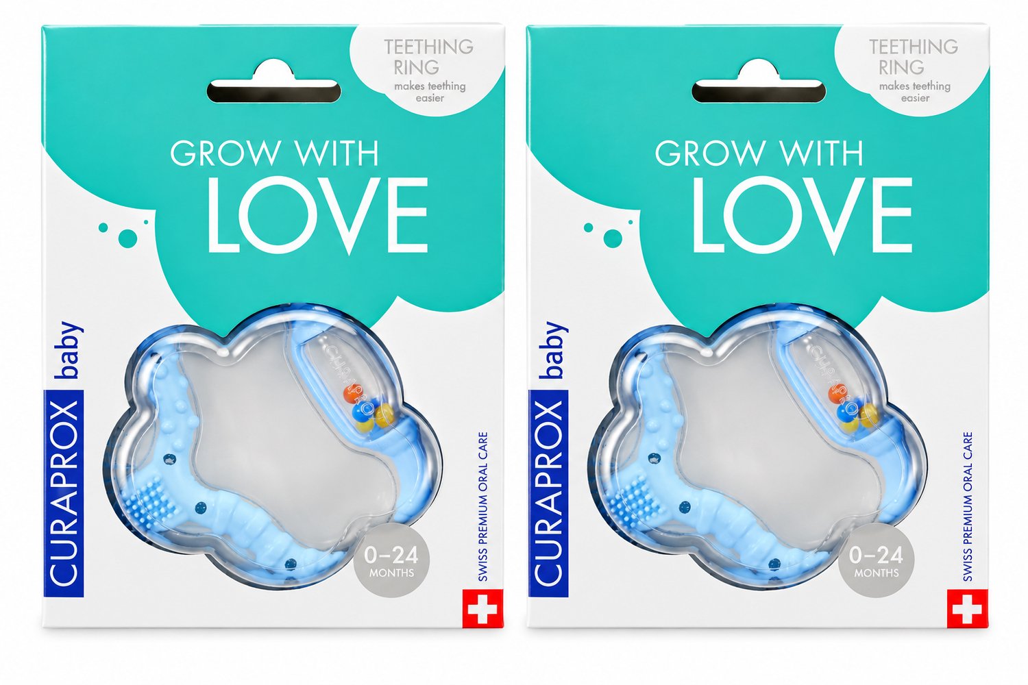 2 x Curaprox Bijtring - Blauw - Voordeelverpakking