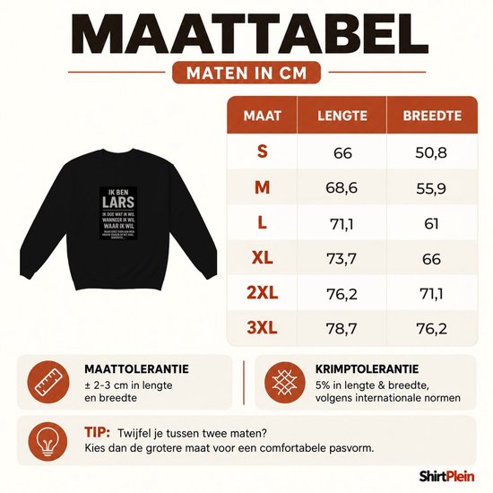 Grappige Lars Sweater – IK DOE WAT IK WIL WANNEER IK WIL WAAR IK WIL – Unisex Sweater voor Dames & Heren – Humor Cadeau — cadeau in Mode & Accessoires - foto 3
