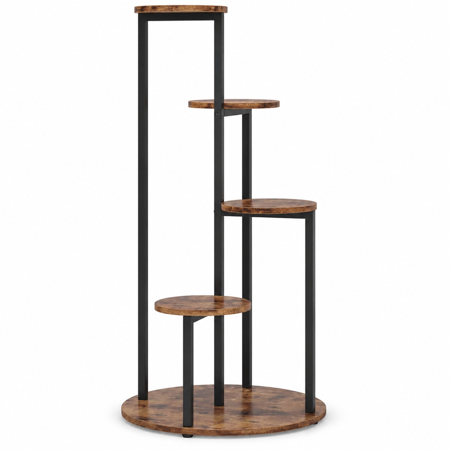 DMG Supply Plantenstandaard - 5 Niveaus - 50 x 50 x 103 cm - Bruin en Zwart