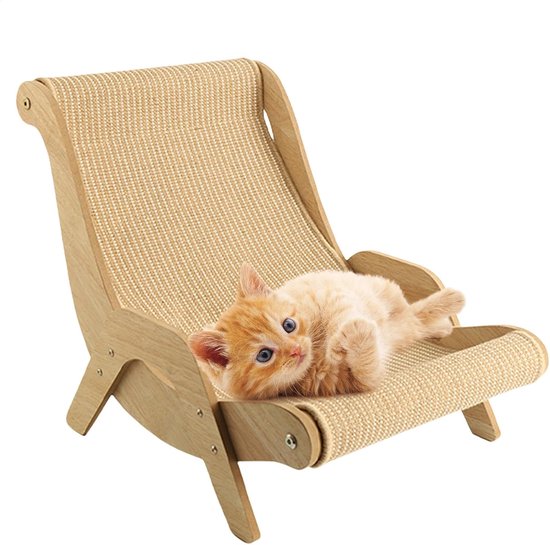 Sisalstoel voor katten, kattenaccessoires, kattenligstoel, multifunctionele stoel voor huisdieren, krabstoel voor katten, stoel voor balkon, slaapkamer, tuin