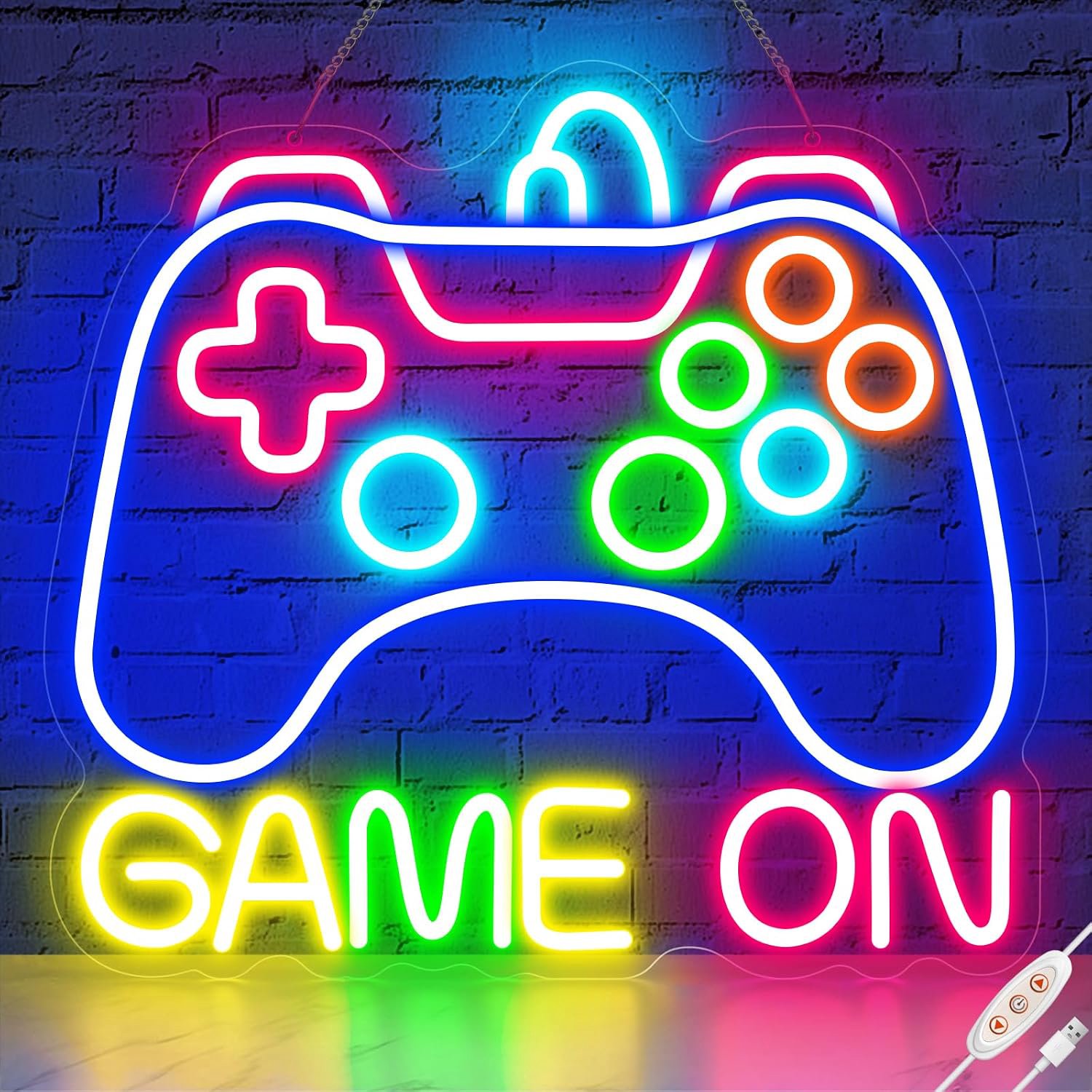 'Game On'-Neonbord - Led-Neonbord 'Game' - USB-Ledbord - Game-Wandlamp - Decoratie Voor De Gameroom