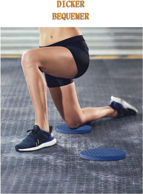 2 stuks - Yoga kniebeschermers - Yogamatten - Sportbeschermingsmatten - Ronde yoga kniebeschermers - Draagbare antislip yogamatten - Yoga ondersteuningsmatten - Dempende matten - Knieondersteuningsmatten - Blauw — afbeelding 3