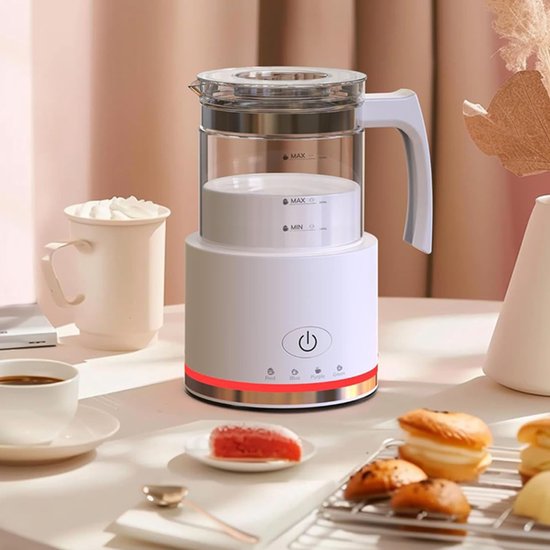Elektrische Melkopschuimer - 500ml Glazen Kan - 4-in-1 - Warm en Koud Schuim - 600W - Automatische Uitschakeling - Voor Cappuccino en Latte — cadeau in Kookcadeaus - foto 4
