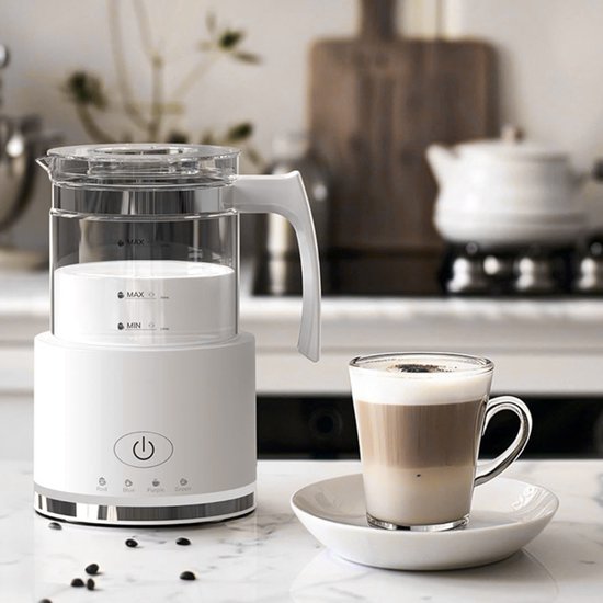 Elektrische Melkopschuimer - 500ml Glazen Kan - 4-in-1 - Warm en Koud Schuim - 600W - Automatische Uitschakeling - Voor Cappuccino en Latte — cadeau in Kookcadeaus - foto 2