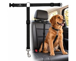 Knaak Autogordel voor Hond - Hondengordel voor in de Auto - Verstelbaar - Zwart - 42.5 tot 90 cm