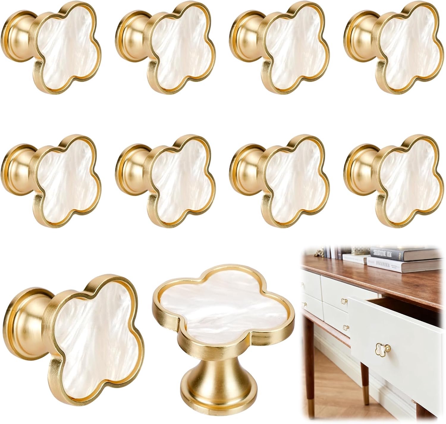 Deurknop - 10 stuks - Kastknoppen - Ladegrepen - Kastknoppen - knoppen - Meubelknop - Keukenladeknoppen - Kastdecoratie - Kastladegrepen - Decoratie accessoires - Voor keukens, kasten, badkamers, dressoirs, kasten - Goud