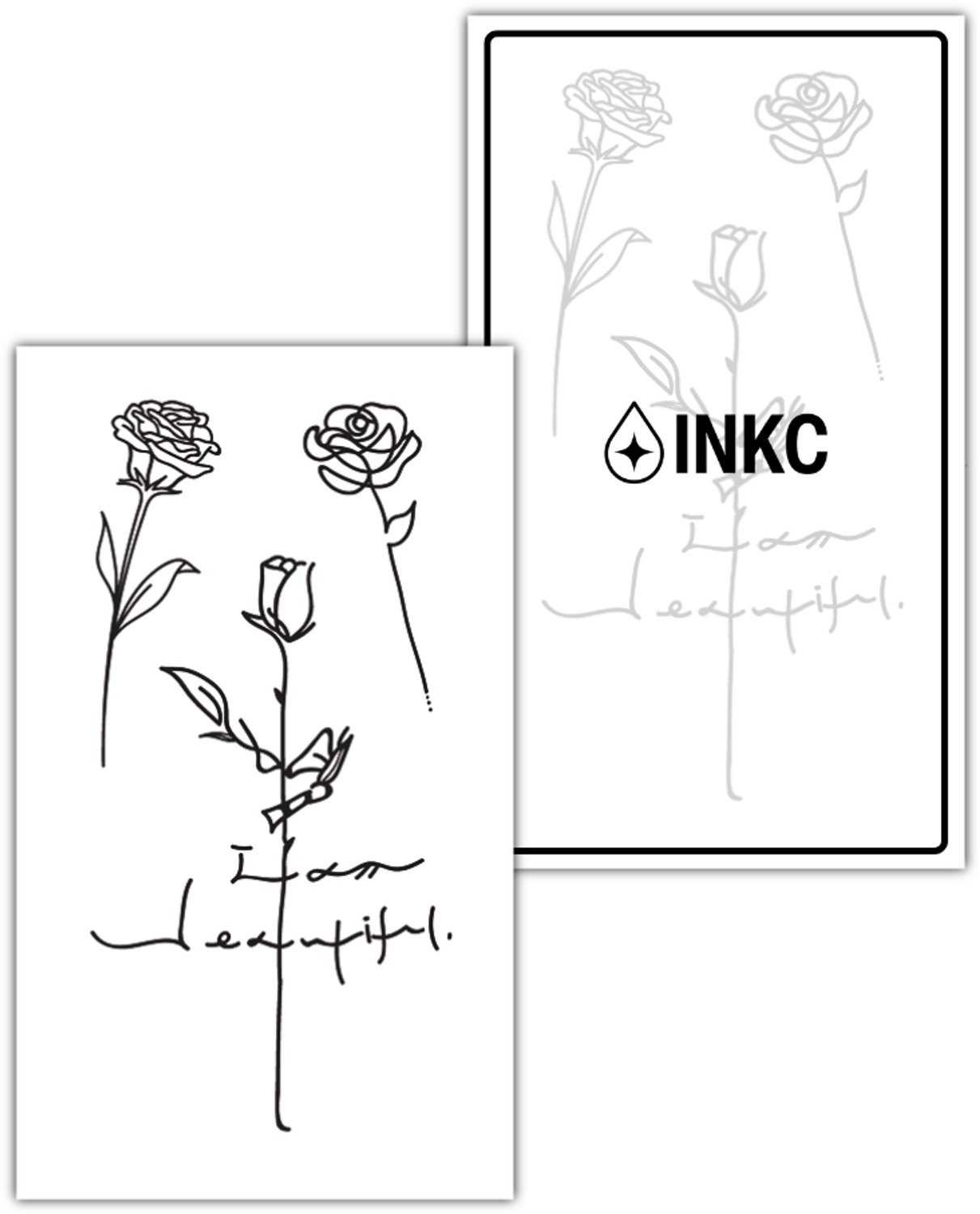 INKC - Tijdelijke Tattoo - Rozen Quote - Nep Tattoo - Plak Tattoos - Blijft tot 2 weken - 7 x 12cm
