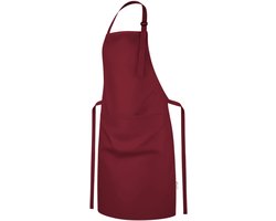 Viamart® Keukenschort Bordeauxrood - Wasbaar op 60° - Horecakwaliteit 230 g/m² - Water- en Vlekafstotend - 3 Zakken - Verstelbare Nekband - Kookschort & BBQ Schort - Unisex