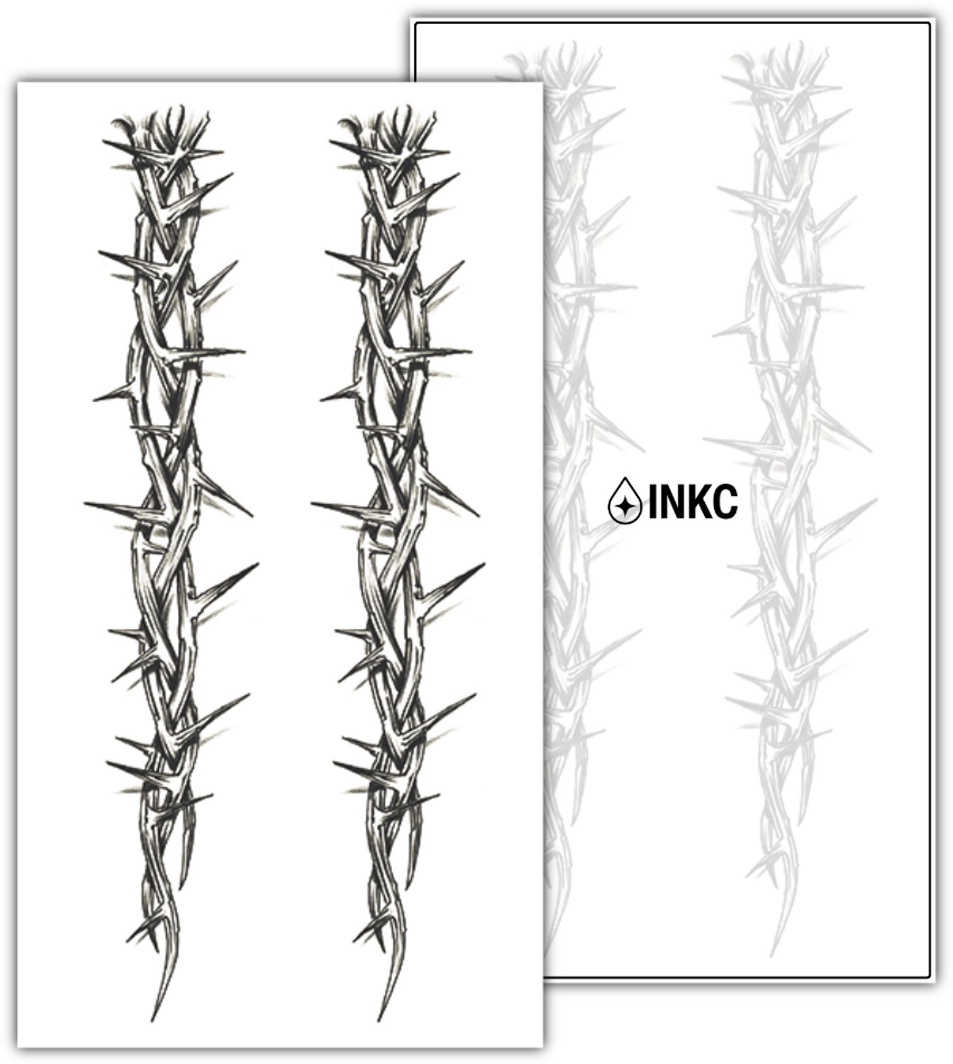 INKC - Tijdelijke Tattoo - Doorn - Nep Tattoo - Plak Tattoos - Blijft tot 2 weken - 12 x 22cm
