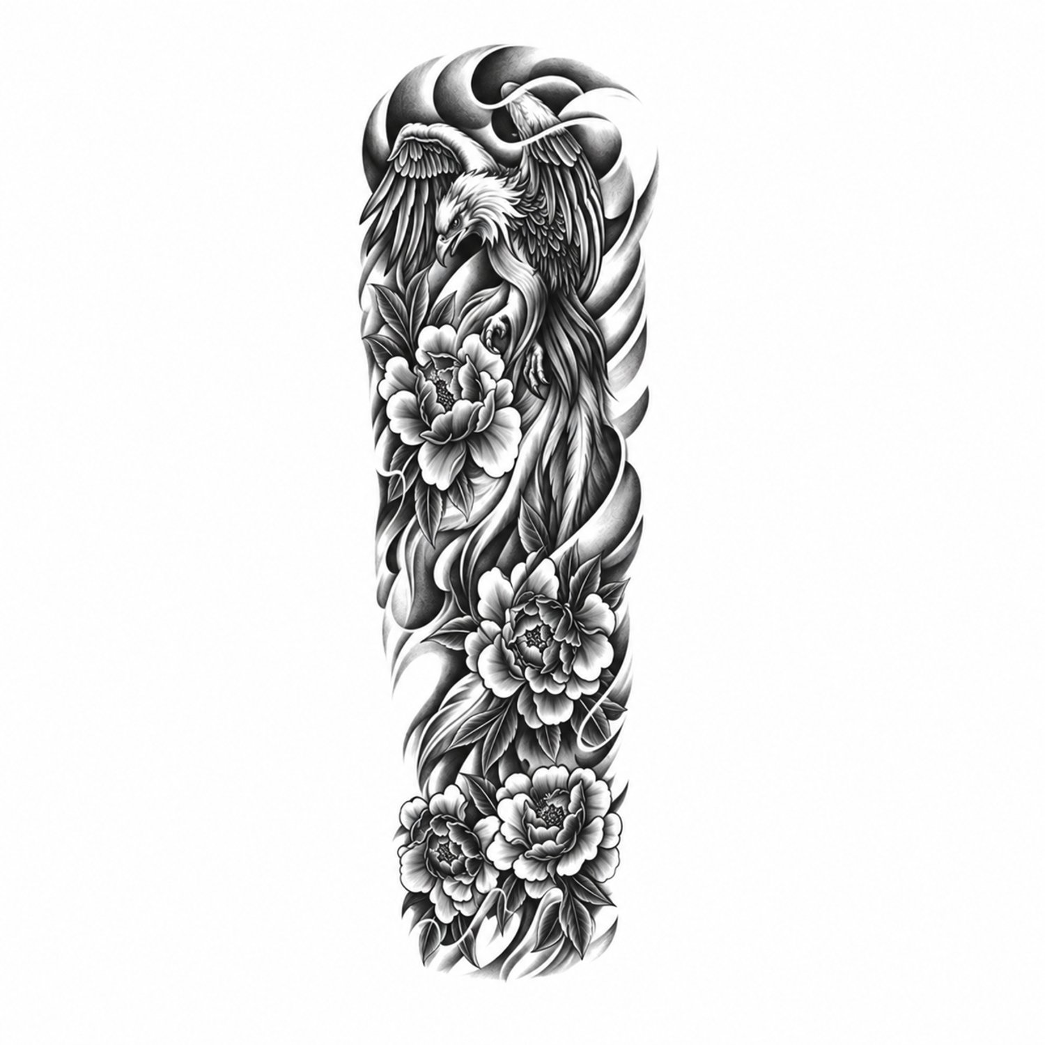 INKC - Tijdelijke Tattoo - Bloemen Sleeve - Nep Tattoo - Plak Tattoos - Blijft tot 2 weken - 16 x 47cm