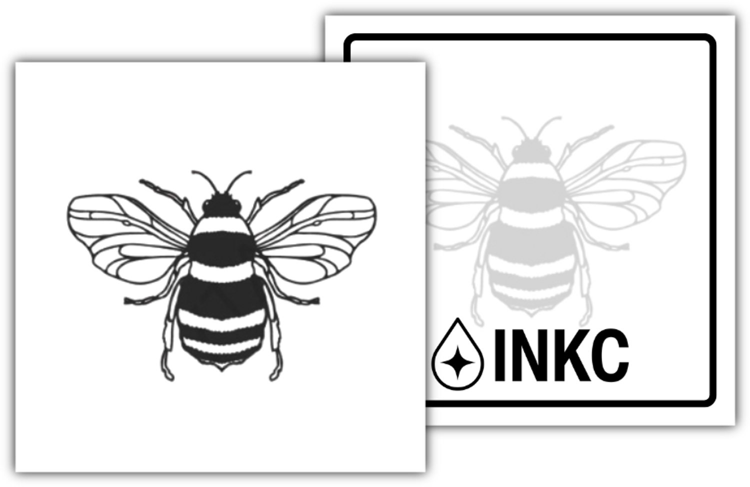 INKC - Tijdelijke Tattoo - Bijtje - Nep Tattoo - Plak Tattoos - Blijft tot 2 weken - 5 x 5cm