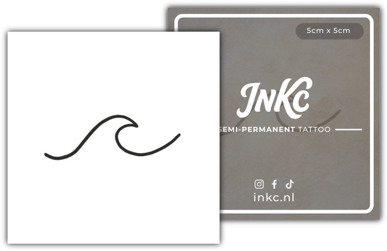 INKC - Tijdelijke Tattoo - Enkele Golf - Nep Tattoo - Plak Tattoos - Blijft tot 2 weken - 5 x 5cm
