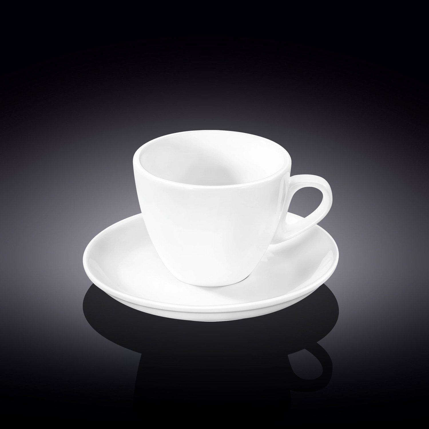 Wilmax Theekop & Schotel 190ml Wit Porselein WL-993175/AB