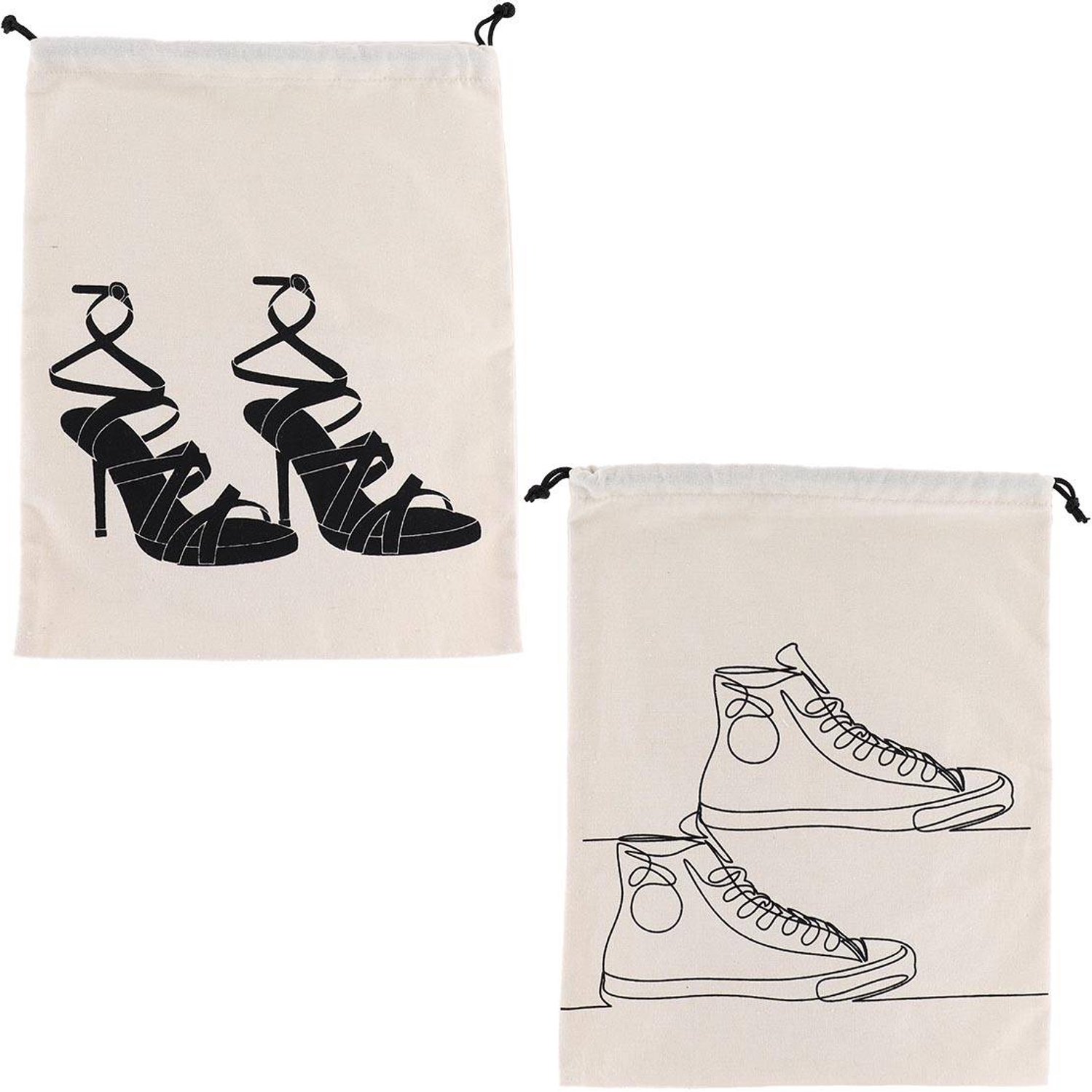 Sac à chaussures de voyage assorti homme et femme en polyester et coton
