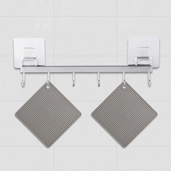 Siliconen onderzetters‑vierkant noords grijs‑18cm 2 stuks | Warmtebestendige tafelonderzetters, antislip voor potten en pannen — afbeelding 2