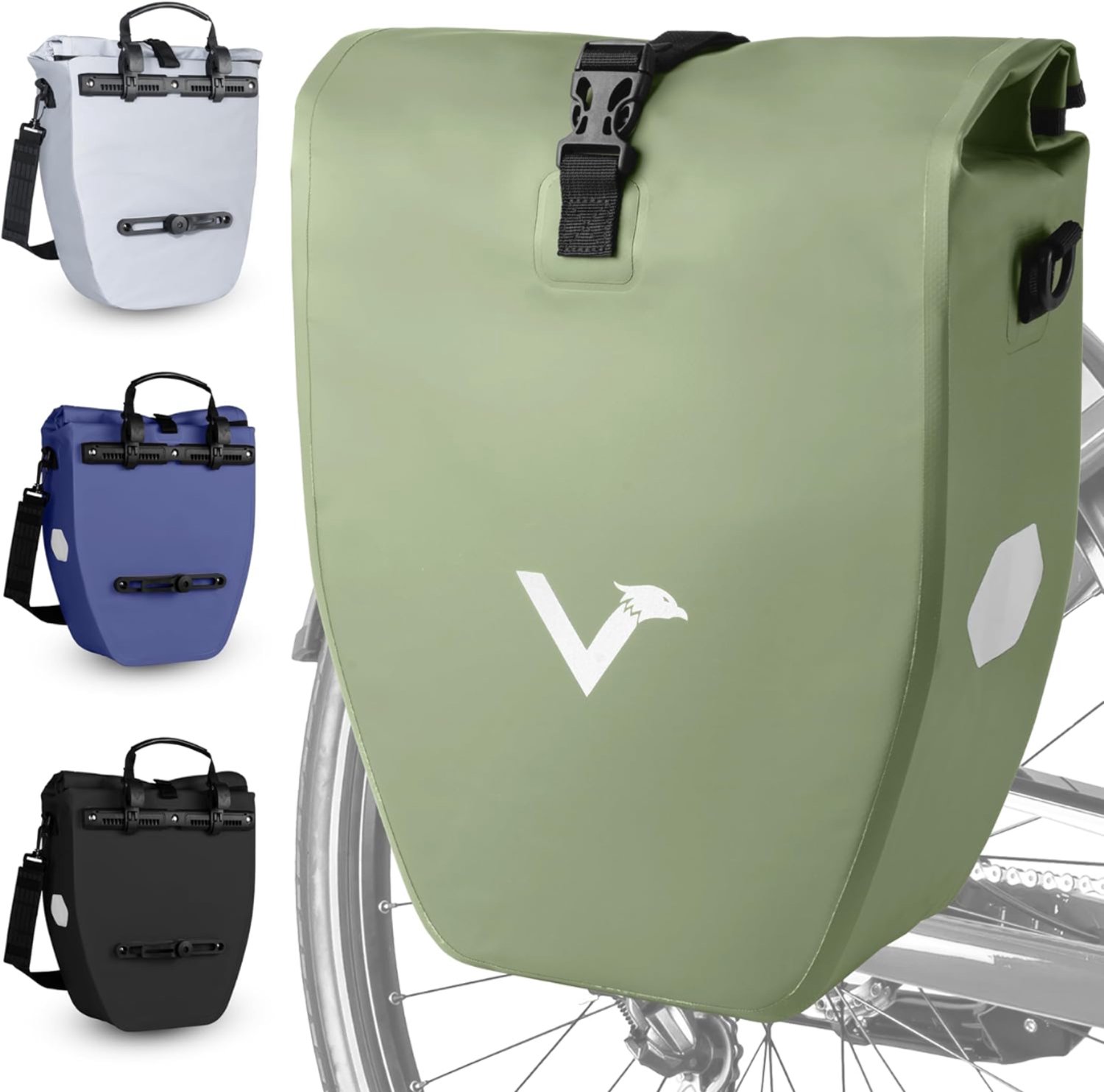 KLS® Fietstas - Fietstassen - Fietstas Rugzak - Natuurlijk Groen - 32cm x 12cm x 50cm