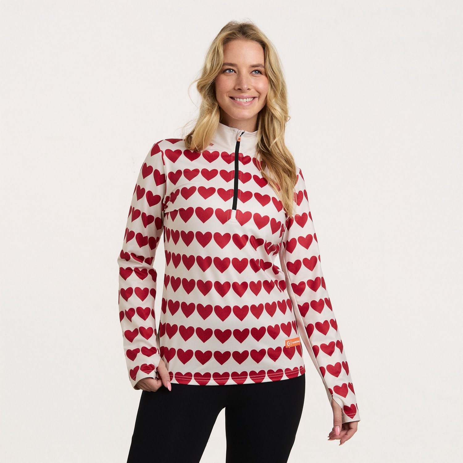 Gareth & Lucas EVO Skipully – 100% Gerecycled Polyester Midlayer Sportshirt Wintersport Hearts