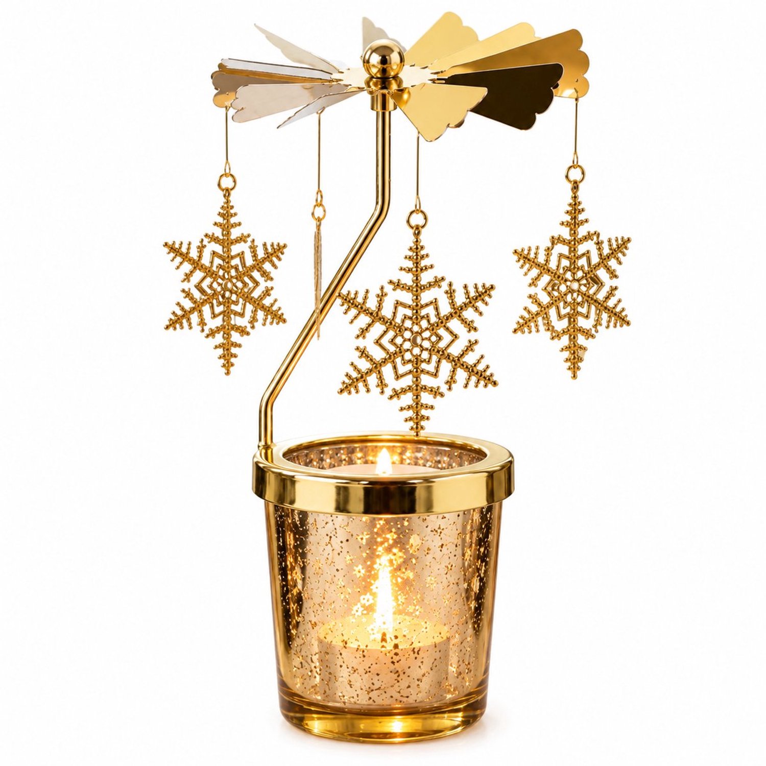 Nina's Giftshop® Gouden Kaarsenhouder met Zwevende Sterren - Woondecoratie - Verjaardag Cadeau - Kerstcadeau - Valentijn Cadeau