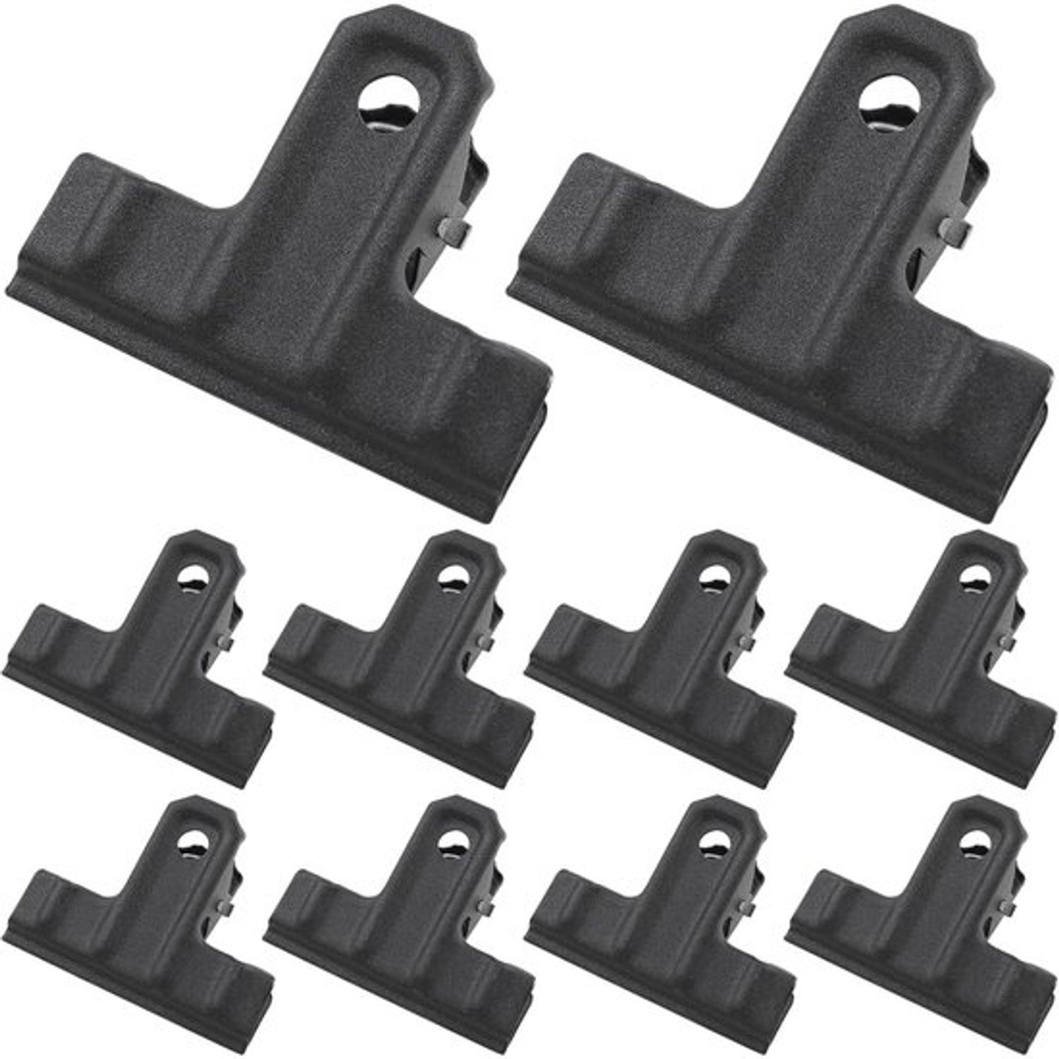 10-pack – Klemmen – Kantoorklemmen – Klemmen met sterke grip – 78 mm – Zwart