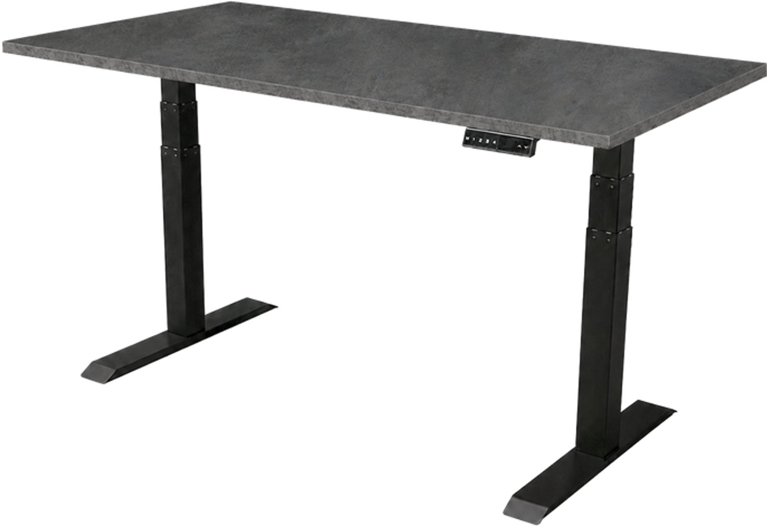 Sedero Elektrisch verstelbaar bureau - 160x80 cm - Dual motor - Zwart / Donker Marmer