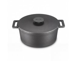 MOA Gietijzeren Braadpan - 4,75L Stoofpot - Voor Alle Warmtebronnen incl. Inductie - Met Deksel - Ø…
