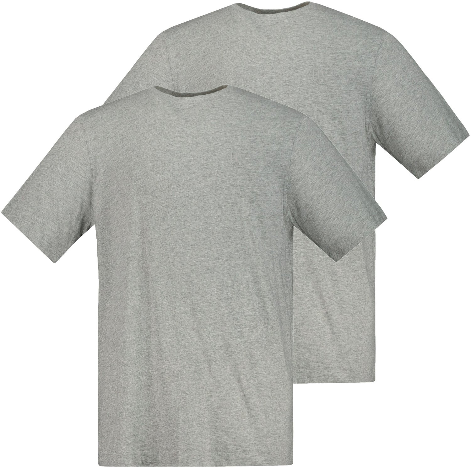 JP 1880 - Heren - T-shirts basic set van 2 ronde hals - Grijs melange - Maat 8XL