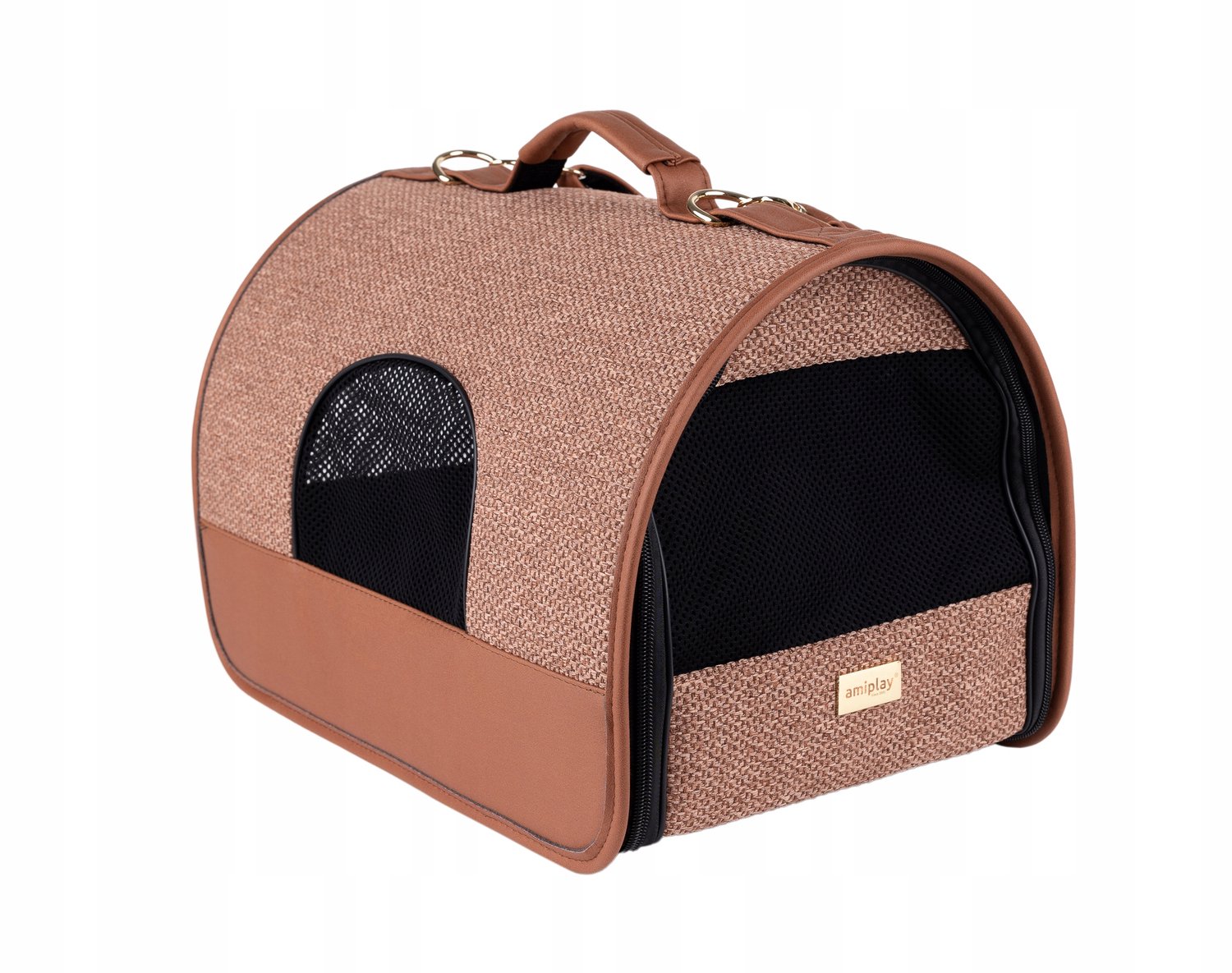 Amiplay Milano L Hondentransporter - Koperkleurig, 45x28x29 cm
