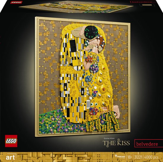 LEGO Art 31221 doos met Gustav Klimt 'De kus', 4000 stukjes, 18+.