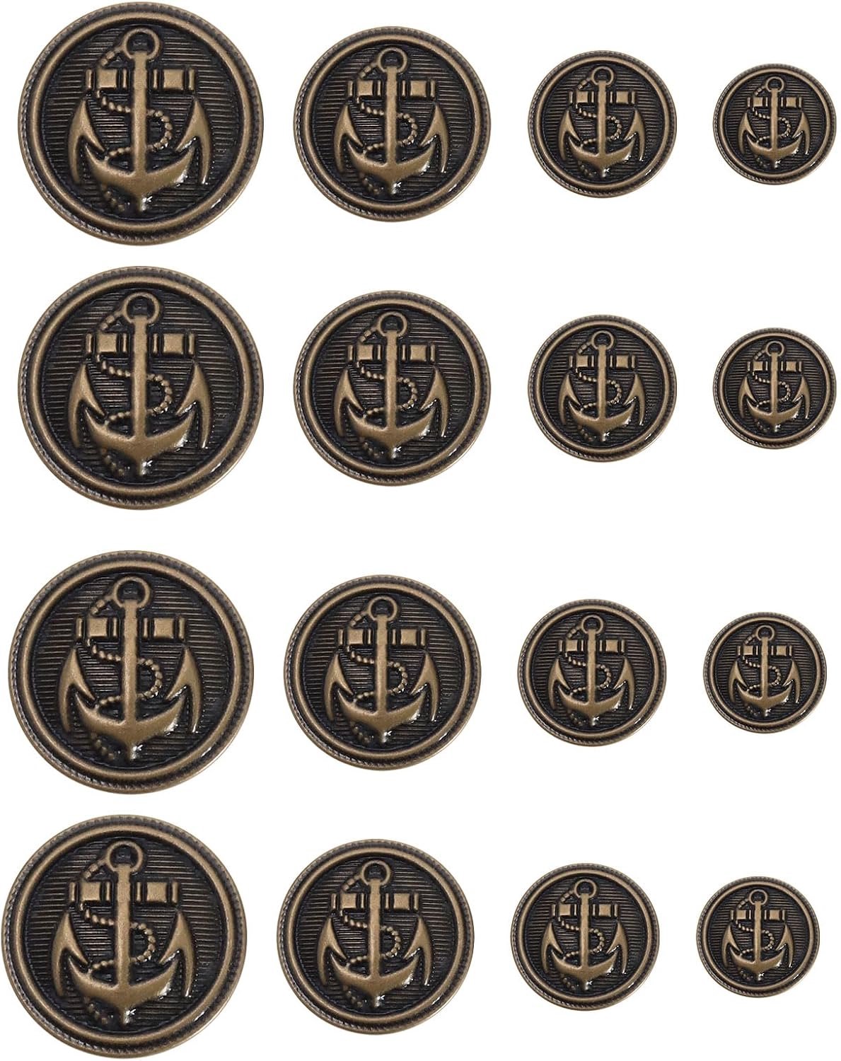 40x Antieke Metalen Knopen Set - Blazers, Jassen & Uniformen