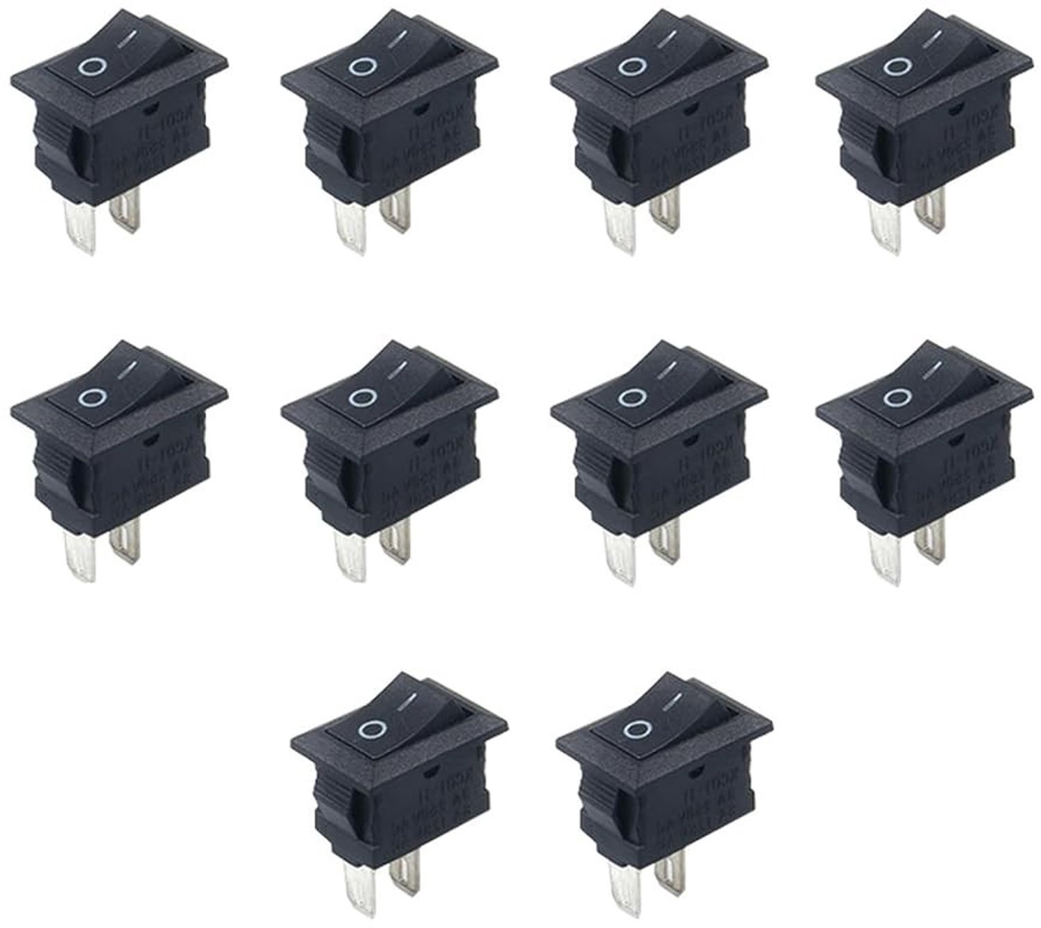 Mini Toggle Schakelaar 2 Polig On/Off voor Huishoudelijk Gebruik, Auto en Boot, AC 250V 6A, Compact en Betrouwbaar