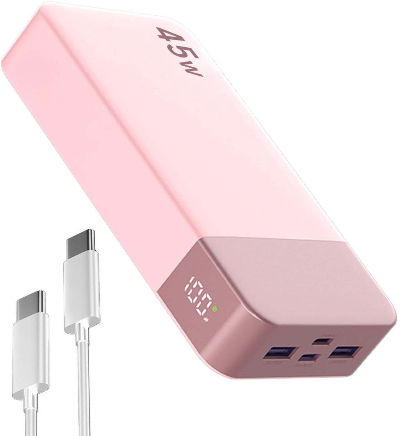 KLS® Powerbank - Snellader Powerbanks - Powerbank 20000 Mah - Roze - 14cm x 7cm x 3cm