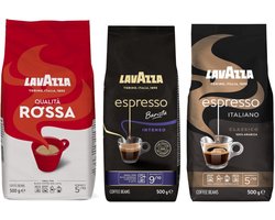 Lavazza Qualita Rossa Espresso Barista Intenso Italiano Classico - Proefpakket - 1500g (3x500g)