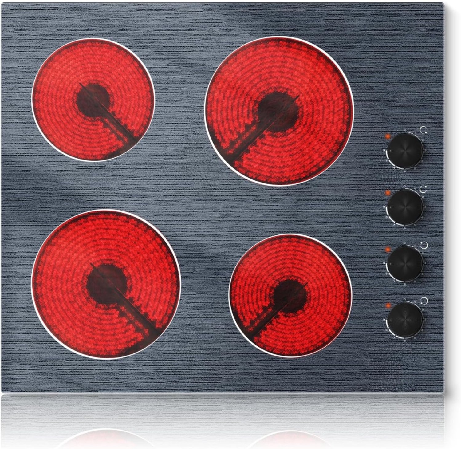 QEVA Elektrische Kookplaat 4 Pits - Inductiekookplaat - Kookplaat - Zwart - 59cm x 52cm x 5cm