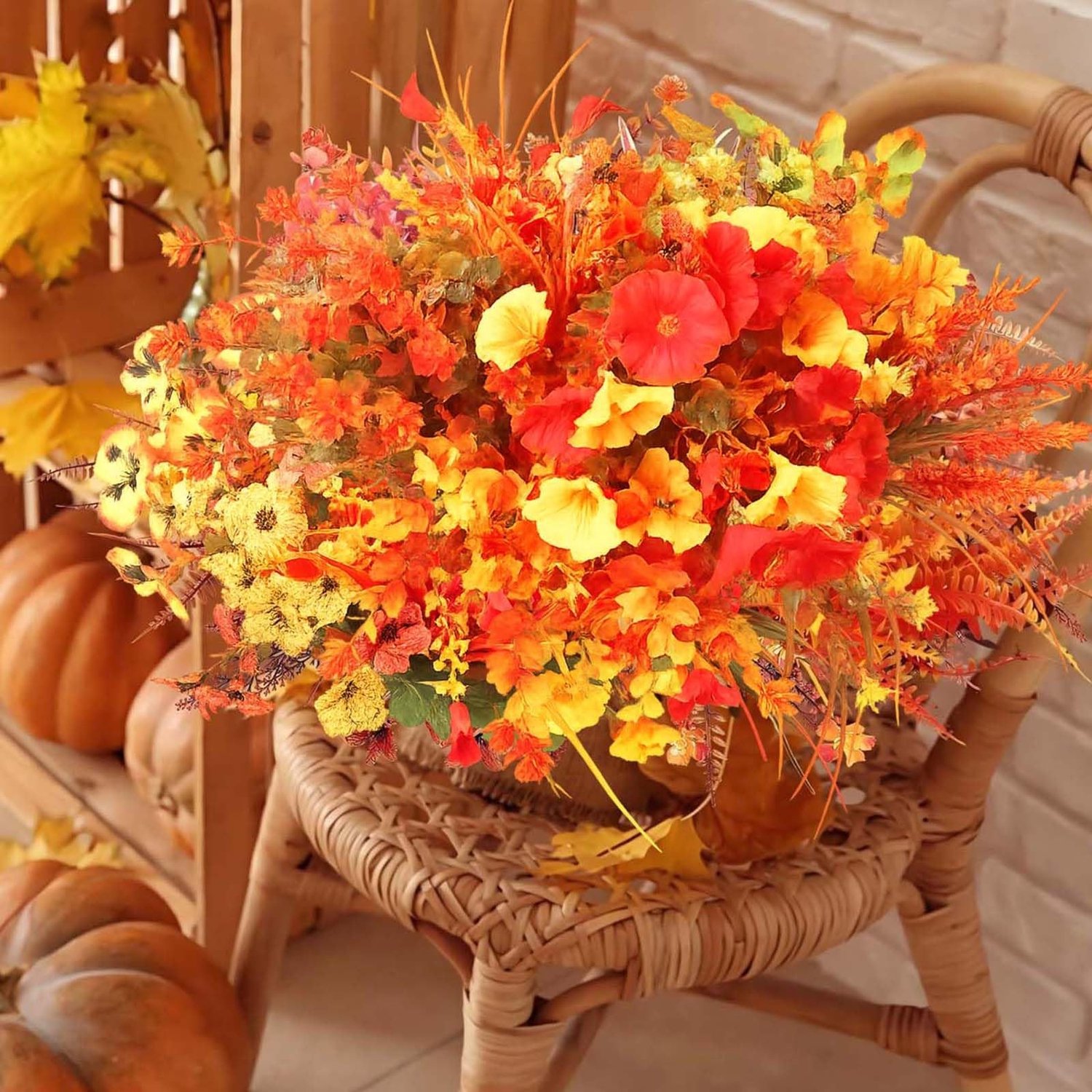 Kunstbloemen herfst - 10 stuks - 35-38 cm