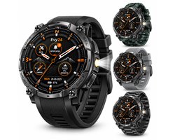 Evy24 Smartwatch Amoled GPS Pro 50mm - Sporthorloge Heren & Dames - Zelfstandige GPS/GNSS - Waterdicht - Belfunctie - Zaklamp - Kompas - Hoogtemeter - Barometer - 100+ Sportmodi - Outdoor - Zwart