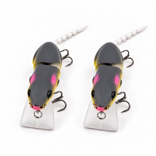 S&D | Kunstaas Rat - 2 stuks / Geel - 15.5cm - Roofvissen - Topwater Floater — afbeelding 2