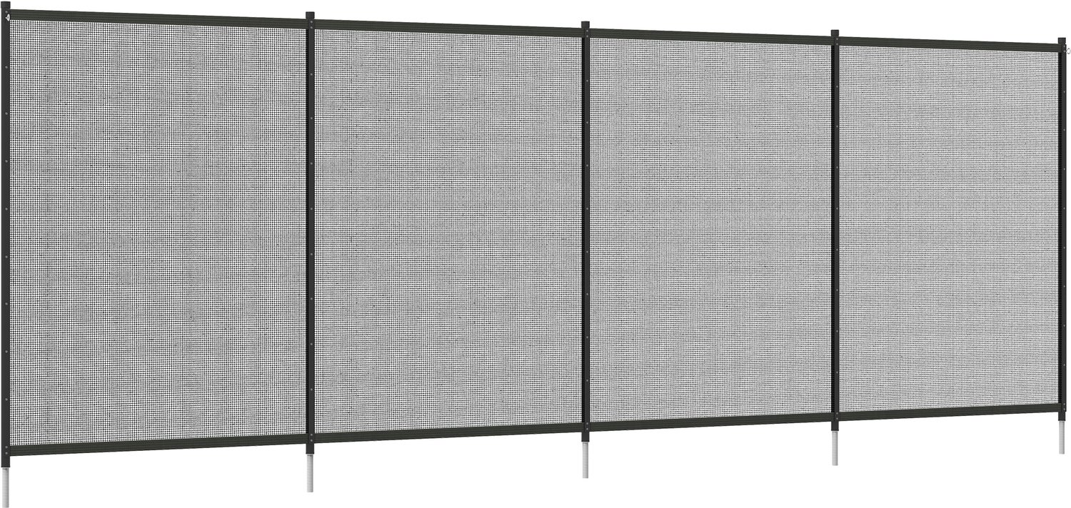 Outsunny tuinhek van aluminium, 365x126 cm, zwart.