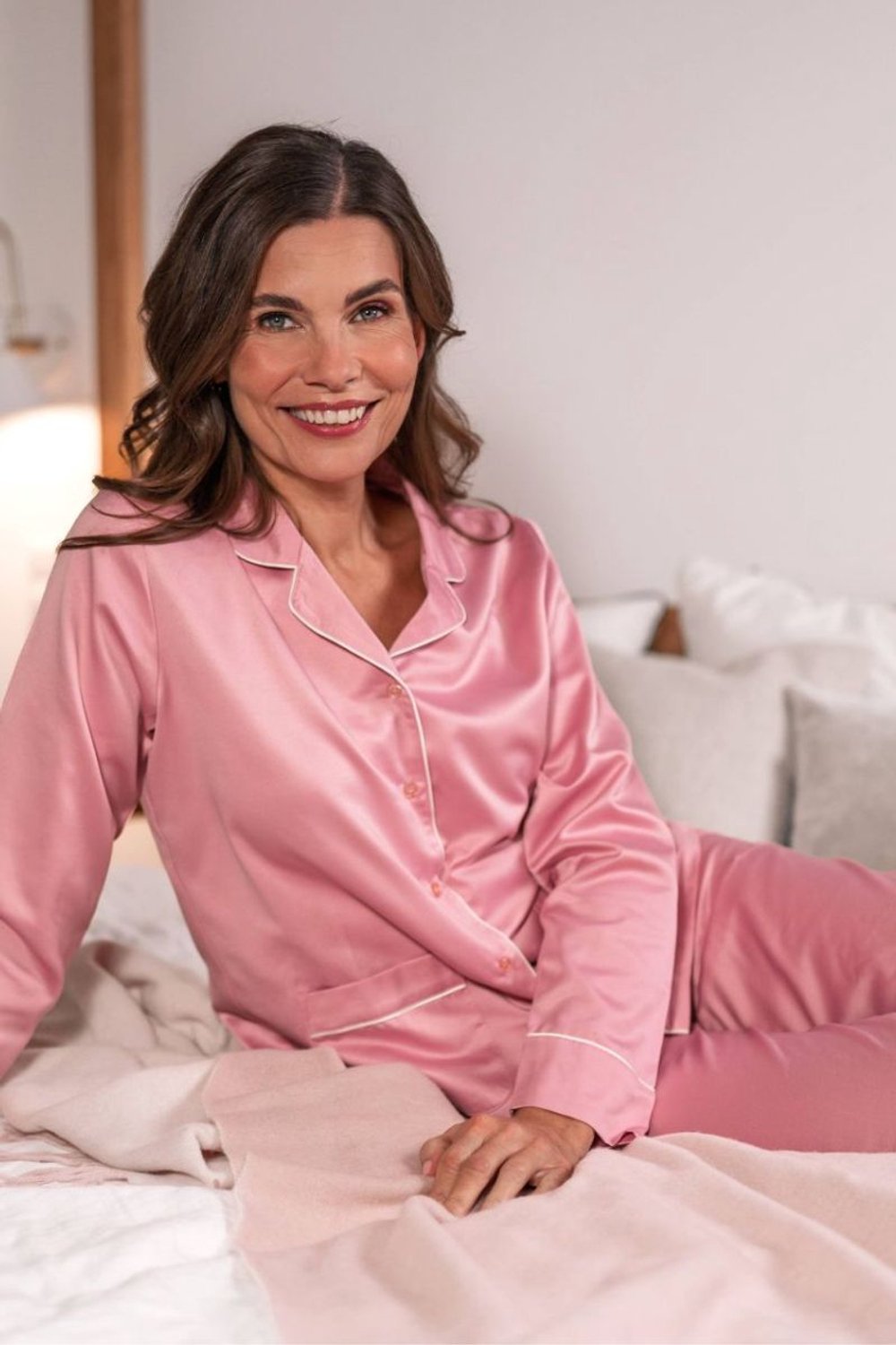 Ringella Satijnen dames pyjama donkerroze Ringella - Roze - Maat - 48
