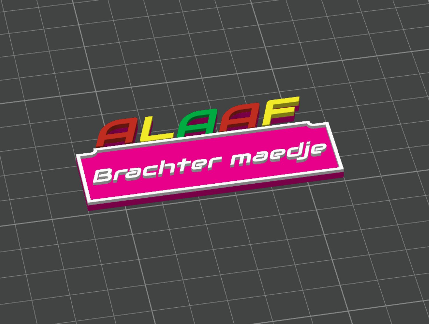 Naamspeldje ALAAF BRACHTER MAEDJE - 70X30X3MM